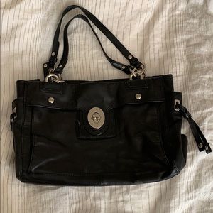 Black leather Coach bag